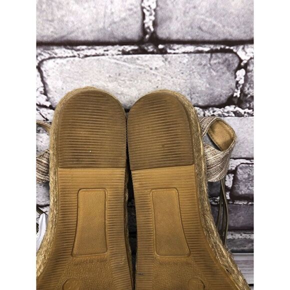Toni Pons Origens Norma Beige Shimmer Wedge Espadrille Sandals Women Sz 40EU/9.5 - Picture 16 of 16